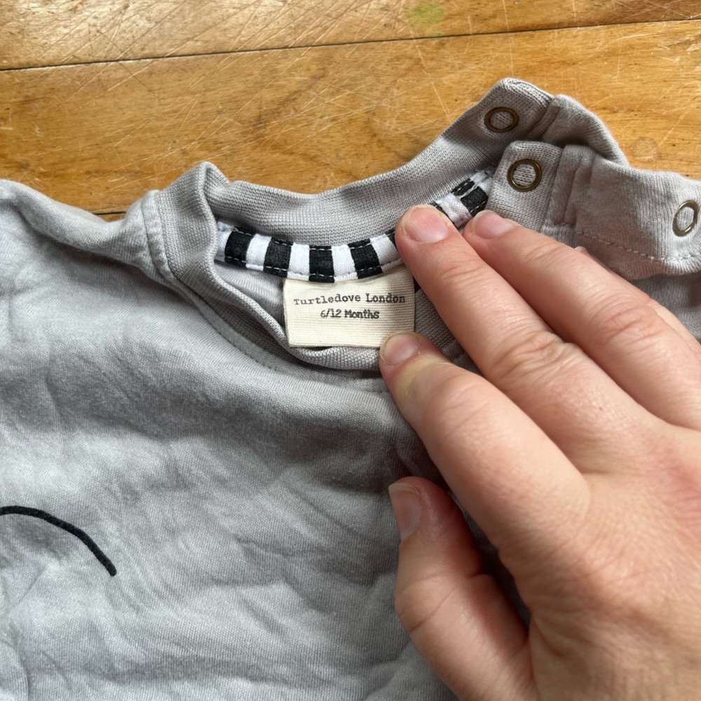 Turtledove London Gray Baby Onesie - Picture 2 of 2